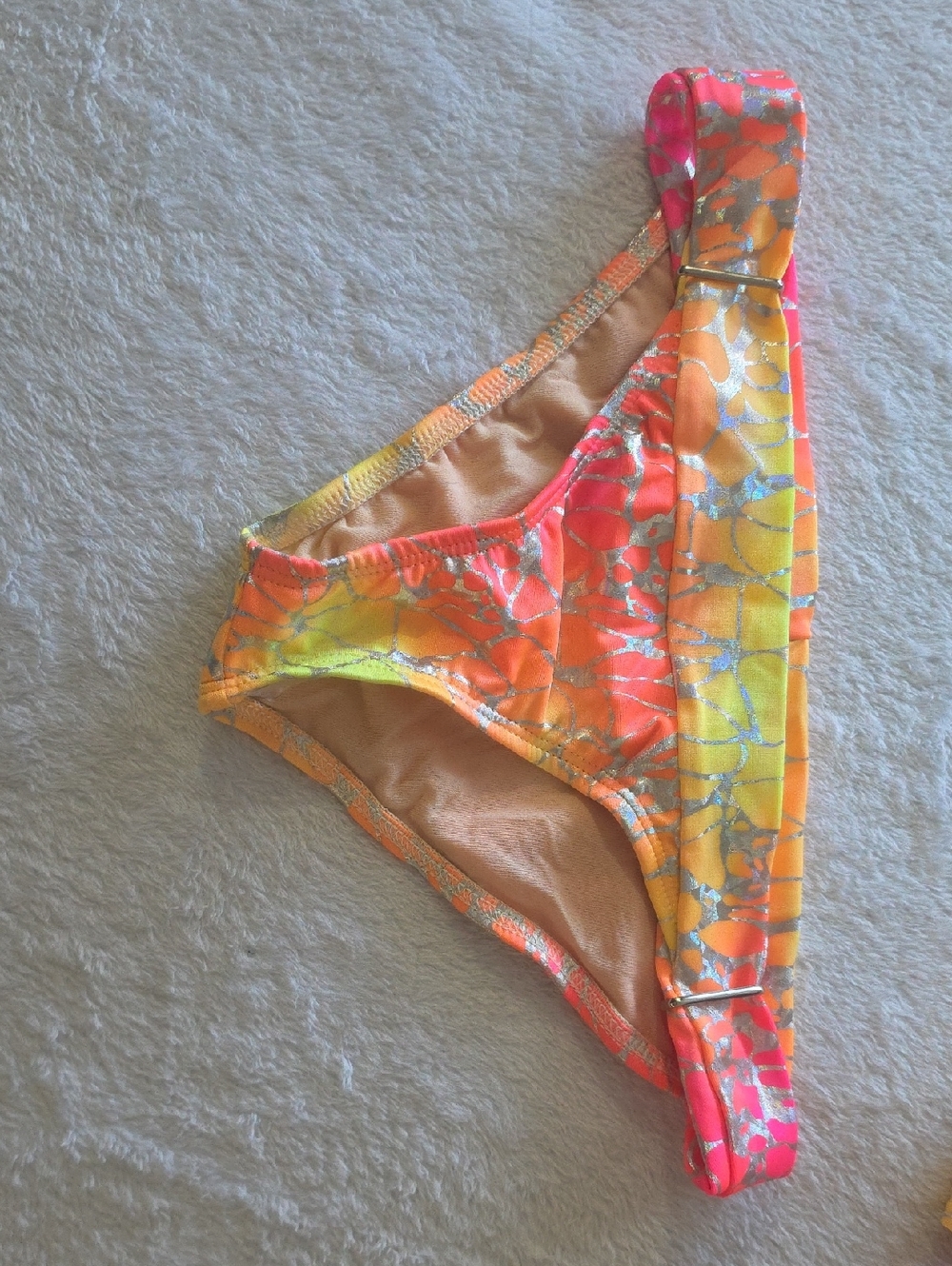 BLVD Neon Orange Pink Yellow Floral Bikini Bottom